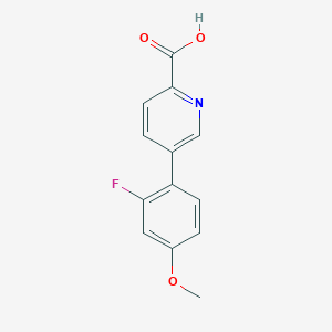 molecular formula C13H10FNO3 B6365362 5-(2-Fluoro-4-methoxyphenyl)picolinic acid, 95% CAS No. 1261949-45-4