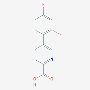 molecular formula C12H7F2NO2 B6365367 5-(2,4-Difluorophenyl)picolinic acid, 95% CAS No. 1261920-41-5