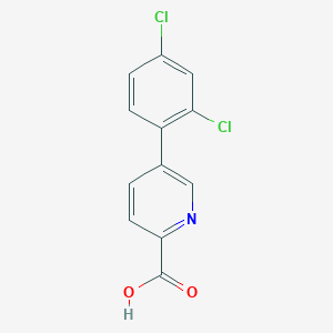 molecular formula C12H7Cl2NO2 B6365384 5-(2,4-Dichlorophenyl)picolinic acid, 95% CAS No. 1185319-36-1