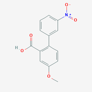 molecular formula C14H11NO5 B6365391 5-Methoxy-2-(3-nitrophenyl)benzoic acid, 95% CAS No. 1261899-80-2