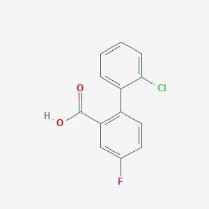 molecular formula C13H8ClFO2 B6365394 2-(2-Chlorophenyl)-5-fluorobenzoic acid, 95% CAS No. 1179035-74-5