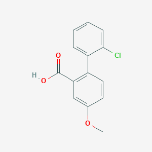 molecular formula C14H11ClO3 B6365406 2-(2-Chlorophenyl)-5-methoxybenzoic acid, 95% CAS No. 1182775-53-6