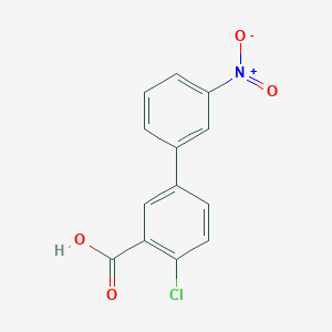 molecular formula C13H8ClNO4 B6365408 2-Chloro-5-(3-nitrophenyl)benzoic acid, 95% CAS No. 1261899-89-1
