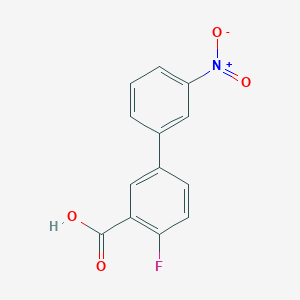 molecular formula C13H8FNO4 B6365409 2-Fluoro-5-(3-nitrophenyl)benzoic acid, 95% CAS No. 1261976-48-0