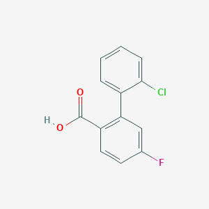 molecular formula C13H8ClFO2 B6365411 2-(2-Chlorophenyl)-4-fluorobenzoic acid, 95% CAS No. 1182811-41-1