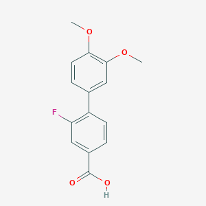 molecular formula C15H13FO4 B6365424 4-(3,4-Dimethoxyphenyl)-3-fluorobenzoic acid, 95% CAS No. 1261913-04-5