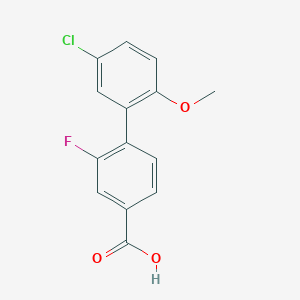 molecular formula C14H10ClFO3 B6365430 4-(5-Chloro-2-methoxyphenyl)-3-fluorobenzoic acid, 95% CAS No. 1261957-30-5