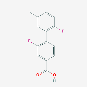molecular formula C14H10F2O2 B6365433 3-Fluoro-4-(2-fluoro-5-methylphenyl)benzoic acid, 95% CAS No. 1261948-69-9