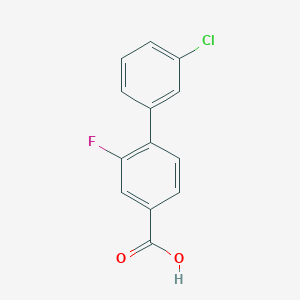 molecular formula C13H8ClFO2 B6365434 4-(3-Chlorophenyl)-3-fluorobenzoic acid, 95% CAS No. 1261990-53-7