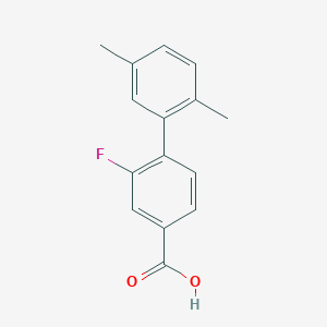 molecular formula C15H13FO2 B6365438 4-(2,5-Dimethylphenyl)-3-fluorobenzoic acid, 95% CAS No. 1261901-89-6