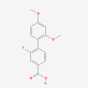 molecular formula C15H13FO4 B6365464 4-(2,4-Dimethoxyphenyl)-3-fluorobenzoic acid, 95% CAS No. 1262006-48-3