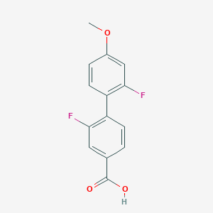 molecular formula C14H10F2O3 B6365480 3-Fluoro-4-(2-fluoro-4-methoxyphenyl)benzoic acid, 95% CAS No. 1261944-47-1