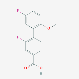 molecular formula C14H10F2O3 B6365483 3-Fluoro-4-(5-fluoro-2-methoxyphenyl)benzoic acid, 95% CAS No. 1262008-58-1
