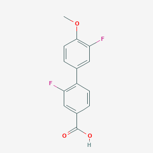 molecular formula C14H10F2O3 B6365486 3-Fluoro-4-(3-fluoro-4-methoxyphenyl)benzoic acid, 95% CAS No. 1261935-60-7