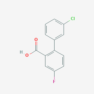 molecular formula C13H8ClFO2 B6365490 2-(3-Chlorophenyl)-5-fluorobenzoic acid, 95% CAS No. 1261963-59-0