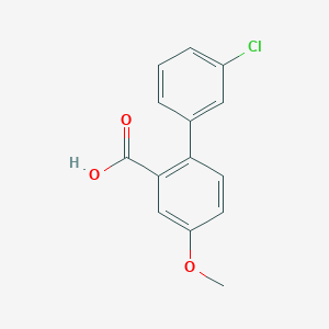 molecular formula C14H11ClO3 B6365498 2-(3-Chlorophenyl)-5-methoxybenzoic acid, 95% CAS No. 1261929-14-9