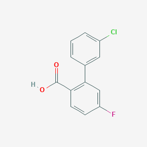 molecular formula C13H8ClFO2 B6365502 2-(3-Chlorophenyl)-4-fluorobenzoic acid, 95% CAS No. 1261928-94-2