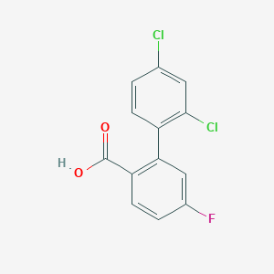 molecular formula C13H7Cl2FO2 B6365507 2-(2,4-Dichlorophenyl)-4-fluorobenzoic acid, 95% CAS No. 1261992-73-7