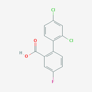 molecular formula C13H7Cl2FO2 B6365511 2-(2,4-Dichlorophenyl)-5-fluorobenzoic acid, 95% CAS No. 1261913-81-8