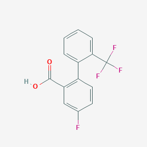 molecular formula C14H8F4O2 B6365533 5-Fluoro-2-(2-trifluoromethylphenyl)benzoic acid, 95% CAS No. 1261887-89-1