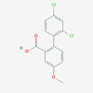 molecular formula C14H10Cl2O3 B6365540 2-(2,4-Dichlorophenyl)-5-methoxybenzoic acid, 95% CAS No. 1261914-04-8