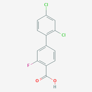 molecular formula C13H7Cl2FO2 B6365552 4-(2,4-Dichlorophenyl)-2-fluorobenzoic acid, 95% CAS No. 1261981-25-2