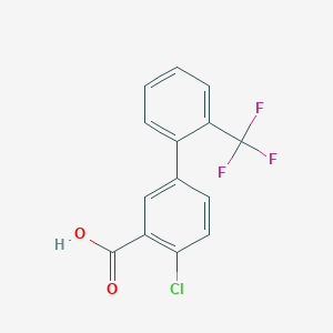 molecular formula C14H8ClF3O2 B6365553 2-Chloro-5-(2-trifluoromethylphenyl)benzoic acid, 95% CAS No. 1261545-65-6