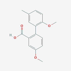 molecular formula C16H16O4 B6365564 2-(2-Methoxy-5-methylphenyl)-5-methoxybenzoic acid, 95% CAS No. 1261974-24-6