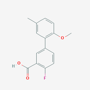 molecular formula C15H13FO3 B6365573 2-Fluoro-5-(2-methoxy-5-methylphenyl)benzoic acid, 95% CAS No. 1261992-71-5
