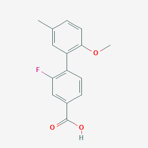 molecular formula C15H13FO3 B6365591 3-Fluoro-4-(2-methoxy-5-methylphenyl)benzoic acid, 95% CAS No. 1261899-28-8