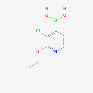 molecular formula C8H11BClNO3 B6365642 3-氯-2-丙氧基吡啶-4-硼酸；  98% CAS No. 2096341-56-7