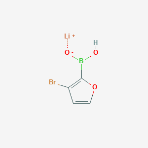 molecular formula C4H3BBrLiO3 B6365660 3-Bromofuran-2-boronic acid, monolithium salt;  96% CAS No. 2096329-61-0