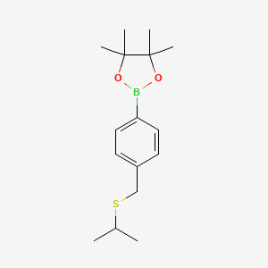 molecular formula C16H25BO2S B6365681 4-(S-Isopropylthiomethyl)phenylboronic acid, pinacol ester;  98% CAS No. 2377606-82-9