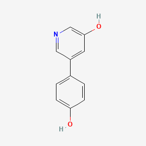molecular formula C11H9NO2 B6365763 5-(4-Hydroxyphenyl)-3-hydroxypyridine, 95% CAS No. 1258626-12-8