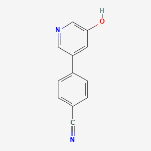 molecular formula C12H8N2O B6365822 5-(4-Cyanophenyl)-3-hydroxypyridine, 95% CAS No. 910649-35-3