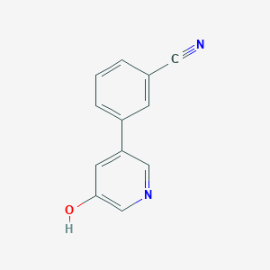 molecular formula C12H8N2O B6365825 5-(3-Cyanophenyl)-3-hydroxypyridine, 95% CAS No. 1258612-56-4