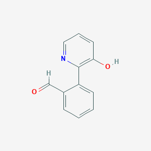 molecular formula C12H9NO2 B6365837 2-(2-Formylphenyl)-3-hydroxypyridine, 95% CAS No. 1261988-98-0