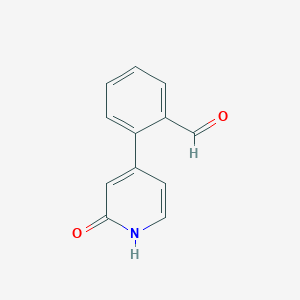 molecular formula C12H9NO2 B6365848 4-(2-Formylphenyl)-2-hydroxypyridine, 95% CAS No. 63642-15-9