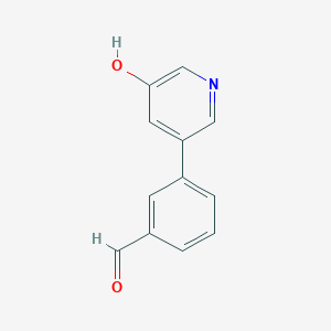molecular formula C12H9NO2 B6365870 5-(3-Formylphenyl)-3-hydroxypyridine, 95% CAS No. 1261956-47-1