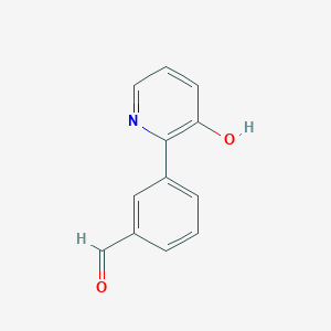 molecular formula C12H9NO2 B6365876 2-(3-Formylphenyl)-3-hydroxypyridine, 95% CAS No. 1261944-73-3