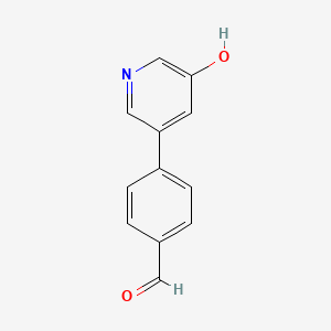 molecular formula C12H9NO2 B6365930 5-(4-Formylphenyl)-3-hydroxypyridine, 95% CAS No. 1261944-78-8