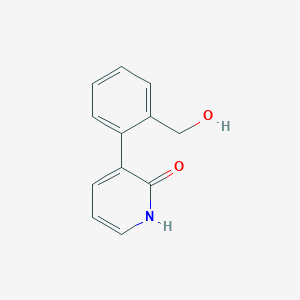 molecular formula C12H11NO2 B6366010 2-Hydroxy-3-(2-hydroxymethylphenyl)pyridine, 95% CAS No. 1261924-16-6