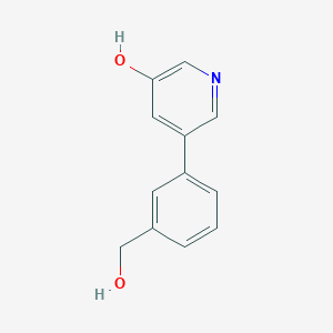 molecular formula C12H11NO2 B6366015 5-(3-(Hydroxymethyl)phenyl)pyridin-3-ol CAS No. 1261901-40-9