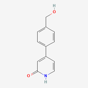 molecular formula C12H11NO2 B6366034 2-Hydroxy-4-(4-hydroxymethylphenyl)pyridine, 95% CAS No. 1261971-25-8