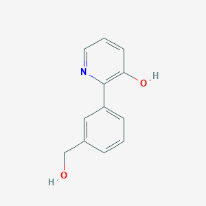 molecular formula C12H11NO2 B6366039 3-Hydroxy-2-(3-hydroxymethylphenyl)pyridine, 95% CAS No. 1261941-11-0