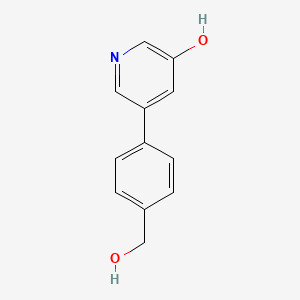 molecular formula C12H11NO2 B6366065 3-Hydroxy-5-(4-hydroxymethylphenyl)pyridine, 95% CAS No. 1261989-10-9