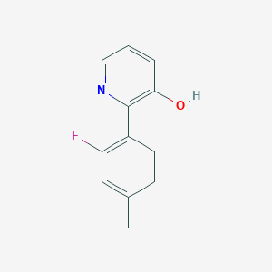 molecular formula C12H10FNO B6366070 2-(2-Fluoro-4-methylphenyl)-3-hydroxypyridine, 95% CAS No. 1261924-32-6