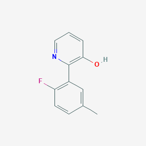 molecular formula C12H10FNO B6366094 2-(2-Fluoro-5-methylphenyl)-3-hydroxypyridine, 95% CAS No. 1261924-39-3