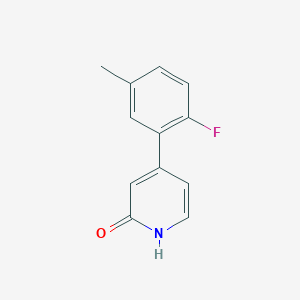 molecular formula C12H10FNO B6366106 4-(2-Fluoro-5-methylphenyl)-2-hydroxypyridine, 95% CAS No. 1261941-20-1
