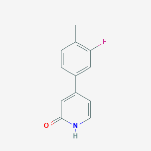 molecular formula C12H10FNO B6366154 4-(3-Fluoro-4-methylphenyl)-2-hydroxypyridine, 95% CAS No. 1261941-26-7